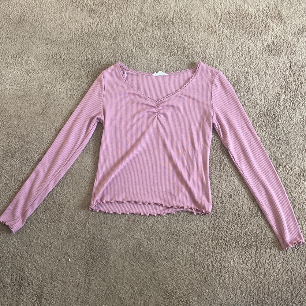 PINK ROSE top, long sleeve, Medium
